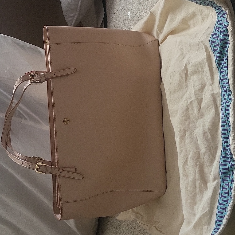 Tory Burch Emerson Pink Leather Large Tote